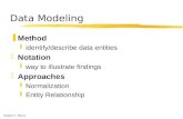 Stephen C. Hayne Data Modeling zMethod yidentify/describe data entities zNotation yway to illustrate findings zApproaches yNormalization yEntity Relationship.