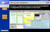 Automation and Drives Drive ES Guided Tour Intern Edition 01/02 Drive ES SIMATIC To start, a couple of words as to how Drive ES SIMATIC is integrated into.