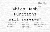 Ruhr- Universität Bochum Fakultät für Mathematik Informationssicherheit und Kryptologie Which Hash Functions will survive? Xiaoyun Wang Xuejia Lai Magnus.