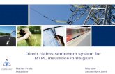Datassur Direct claims settlement system for MTPL insurance in Belgium Daniel FralaWarsaw DatassurSeptember 2009.