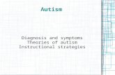 Autism Diagnosis and symptoms Theories of autism Instructional strategies.