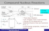 Nuclear and Radiation Physics, BAU, First Semester, 2007-2008 (Saed Dababneh). 1 Compound Nucleus Reactions Direct CN decays Time. Energy. Two-step reaction.