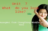 What do you look like? Unit 7 HuangWei from ChangChong Middle School.