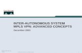 1 © 2003 Cisco Systems, Inc. All rights reserved. MPLS VPN Inter-AS, 12/03 INTER-AUTONOMOUS SYSTEM MPLS VPN: ADVANCED CONCEPTS December 2003.