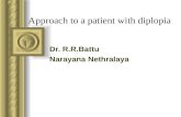 Approach to a patient with diplopia Dr. R.R.Battu Narayana Nethralaya.