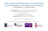 Researching Multilingually: Some Challenges and Complexities from Different Disciplines (CTIS Seminar, 7 th March 2013) Jane Andrews (The University of.