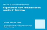 The role of fathers in child cohorts Experiences from relevant cohort studies in Germany Prof. Dr. Bernhard Kalicki State Institute of Early Childhood.