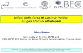 Effetti della forza di Casimir-Polder su gas atomici ultrafreddi University of Trento Workshop on Le misure della forza di Casimir: situazione attuale.
