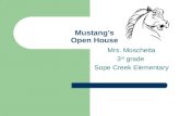 Mustangs Open House Mrs. Moschetta 3 rd grade Sope Creek Elementary.