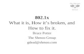 802.1x What it is, How its broken, and How to fix it. Bruce Potter The Shmoo Group gdead@shmoo.com.