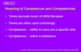 Torrington, Hall & Taylor, Human Resource Management 6e, © Pearson Education Limited 2005 Slide 17.1 Meaning of Competence and Competencies Terms pervade.