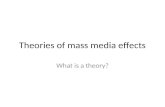 Theories of mass media effects What is a theory?.