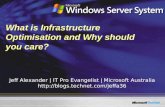 What is Infrastructure Optimisation and Why should you care? Jeff Alexander | IT Pro Evangelist | Microsoft Australia .