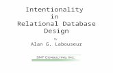 Intentionality in Relational Database Design By Alan G. Labouseur.