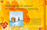 Pain relief in labour in low resource setting DR. MANISH R PANDYA MD FICOG FICMCH PROFESSOR AND HOD SURENDRANAGAR .