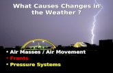 What Causes Changes in the Weather ? Air Masses / Air MovementAir Masses / Air Movement FrontsFronts Pressure SystemsPressure Systems.