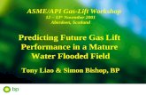 ASME/API Gas-Lift Workshop 12 – 13 th November 2001 Aberdeen, Scotland Predicting Future Gas Lift Performance in a Mature Water Flooded Field Tony Liao.