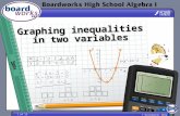 © Boardworks 2012 1 of 13 Graphing inequalities in two variables.