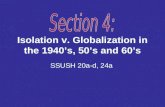 Isolation v. Globalization in the 1940s, 50s and 60s SSUSH 20a-d, 24a.