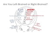 Are You Left-Brained or Right-Brained?. Lets take a test to see! Directions: 1.Get a blank sheet of paper. 2.Every time you read a description or characteristic.