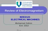 MZS FKEE, UMP 1 Review of Electromagnetism Muhamad Zahim Ext: 2312 BEE2123 ELECTRICAL MACHINES.