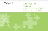 The ROI of Talent Larry Sternberg April 15, 2010.