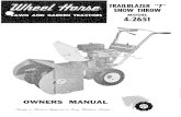 Snow Thrower 26in Walk Behind WH 1970-72 4-2651 #a-6020