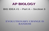 EVOLUTIONARY CHANGE IS RANDOM AP BIOLOGY BIG IDEA #1 – Part A – Section 3.