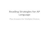 Reading Strategies for AP Language Plus Answers for Multiple Choices.