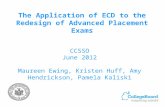 The Application of ECD to the Redesign of Advanced Placement Exams CCSSO June 2012 Maureen Ewing, Kristen Huff, Amy Hendrickson, Pamela Kaliski.