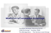 Metrics as a Competitive Advantage Genesys Strategic Planning Series CRM Exchange – October 2009 Tim Montgomery - The Service Level Group.