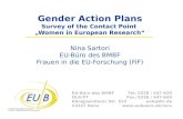 EU-Büro des BMBF DLR-PT Königswinterer Str. 522 53227 Bonn Tel: 0228 / 447-630 Fax: 0228 / 447-649 eub@dlr.de  Gender Action Plans Survey.