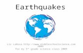 Earthquakes Liz LaRosa http://www.middleschoolscience.com 2009http://www.middleschoolscience.com for my 5 th grade science class 2009.