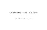 Chemistry Test - Review For Monday 2/13/12. Challenge 1 T. Trimpe 2008