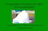 Occupational Exposure to Cidex (Glutaraldehyde) Presented by the Office of Environmental Health and Safety.