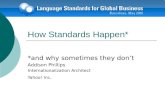 How Standards Happen* *and why sometimes they dont Addison Phillips Internationalization Architect Yahoo! Inc.