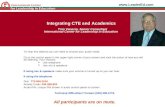 Integrating CTE and Academics Tom Venezio, Senior Consultant International Center for Leadership in Education To hear this webinar you will need to choose.
