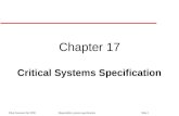 ©Ian Sommerville 2000Dependable systems specification Slide 1 Chapter 17 Critical Systems Specification.