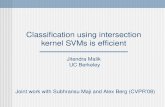 Classification using intersection kernel SVMs is efficient Joint work with Subhransu Maji and Alex Berg (CVPR08) Jitendra Malik UC Berkeley.