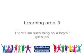 1 Learning area 3 Theres no such thing as a boys / girls job.