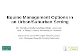 Equine Management Options in an Urban/Suburban Setting Dr. Christine Skelly, Michigan State University and Dr. Betsy Greene, University of Vermont Sponsored.