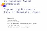 UN Sasakawa Award Nomination Supporting Documents City of Kamaishi, Japan Contacts: Saeko Sasaki Board of Education City of Kamaishi, Iwate Prefecture,