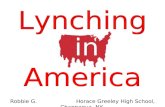 Lynching America in Robbie G. Horace Greeley High School, Chappaqua, NY.