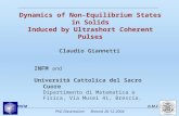 PhD Dissertation Brescia 20-12-2004 INFMD.M.F. Dynamics of Non-Equilibrium States in Solids Induced by Ultrashort Coherent Pulses INFM and Università Cattolica.