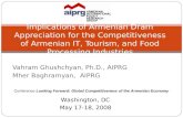 Vahram Ghushchyan, Ph.D., AIPRG Mher Baghramyan, AIPRG Implications of Armenian Dram Appreciation for the Competitiveness of Armenian IT, Tourism, and.
