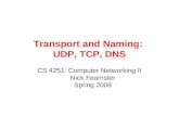 Transport and Naming: UDP, TCP, DNS CS 4251: Computer Networking II Nick Feamster Spring 2008.