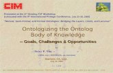 Ppy / OntologizingOntolog-Goals-Challenges-OpportunitiesPeterYim_20060723 / Jul-2006 (cc) 2006 =ppy, CIM3, some rights reserved 1 of 23 Ontologizing the.