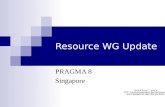 Resource WG Update PRAGMA 8 Singapore. Routine Use - Users make a system work.