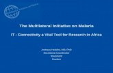 The Multilateral Initiative on Malaria IT - Connectivity a Vital Tool for Research in Africa Andreas Heddini, MD, PhD Secretariat Coordinator Stockholm.