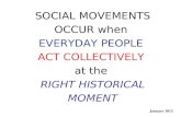 SOCIAL MOVEMENTS OCCUR when EVERYDAY PEOPLE ACT COLLECTIVELY at the RIGHT HISTORICAL MOMENT January 2013.